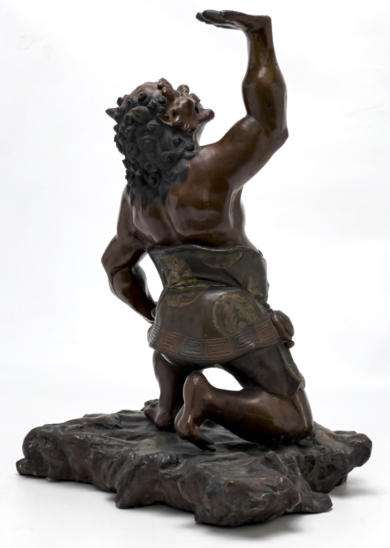 Japanese Bronze Figure of Oni (missing lotus)