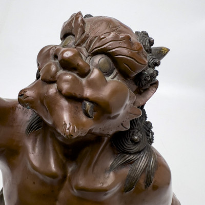 Japanese Bronze Figure of Oni (missing lotus)