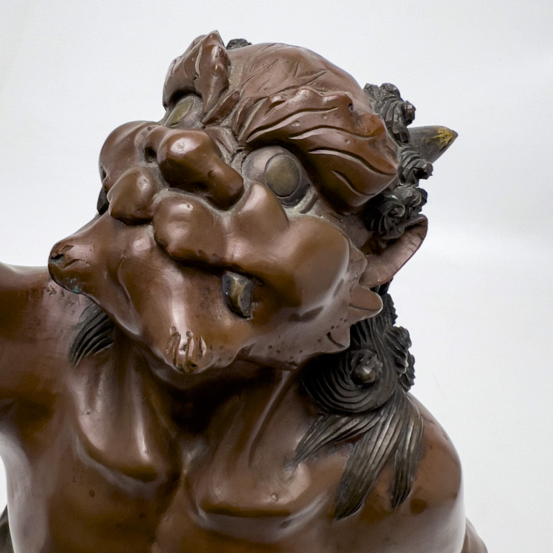 Japanese Bronze Figure of Oni (missing lotus)
