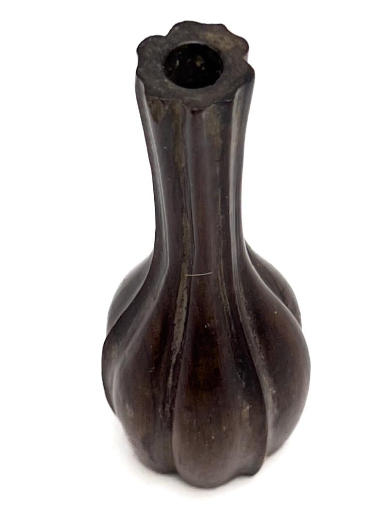 Chinese Zitan Ribbed Vase
