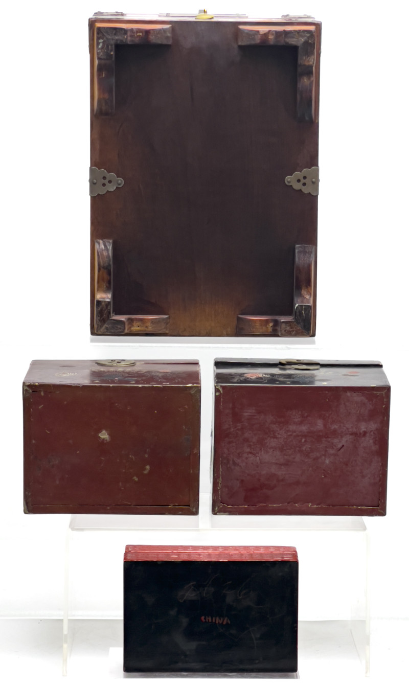 Vanity Boxes and Tea Caddies, Group of 4