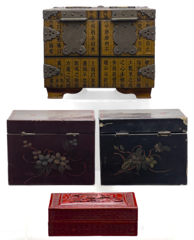 Vanity Boxes and Tea Caddies, Group of 4