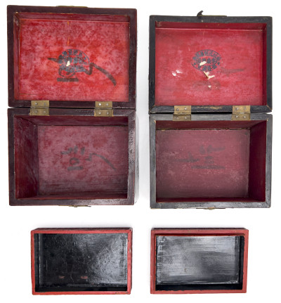 Vanity Boxes and Tea Caddies, Group of 4