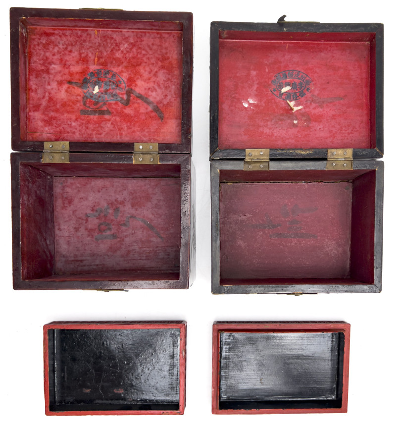 Vanity Boxes and Tea Caddies, Group of 4