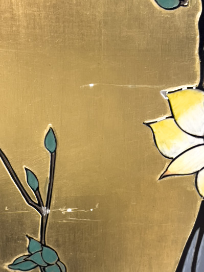 Chinese Coromandel and Lacquer Four Panel Room Divider