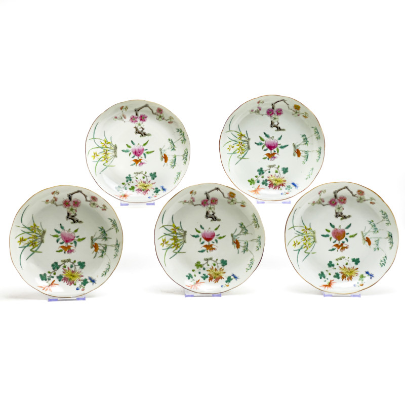 Chinese Famille Rose Plates, Group of 5