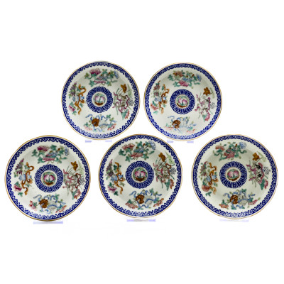 Image for Lot Chinese Famille Rose Plates, Group of 5
