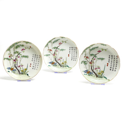 Image for Lot Chinese Famille Rose Plates, Group of 3