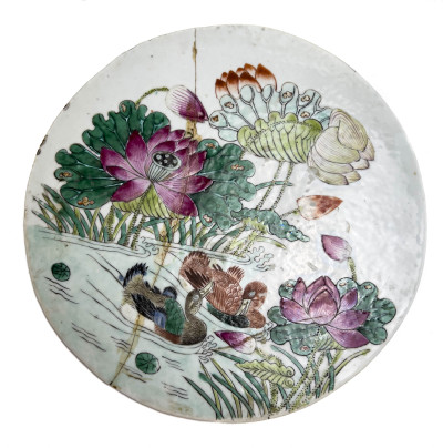 Chinese Famille Rose Tile Plaques, Group of 3