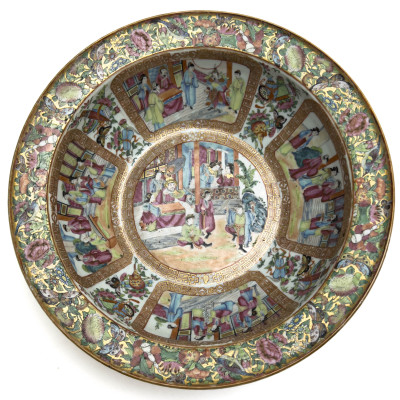 Image for Lot Chinese Famille Rose Medallion Basin