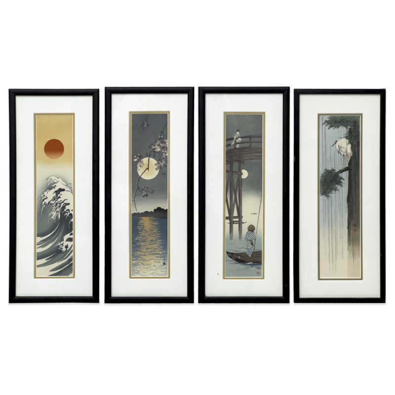 Kōhō Shōda and Yoshimoto Gesso - Woodcuts, Group of 4
