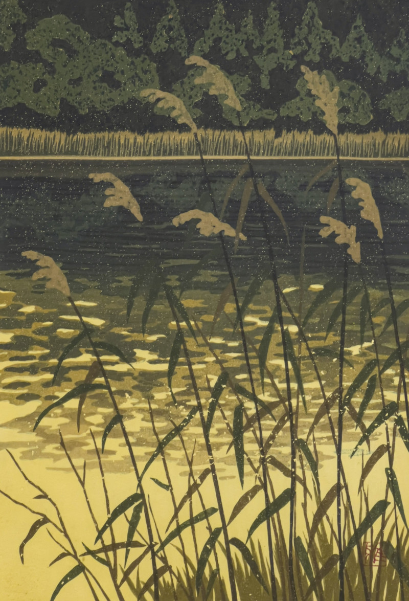 Masao Idō - Grasses at a Riverside