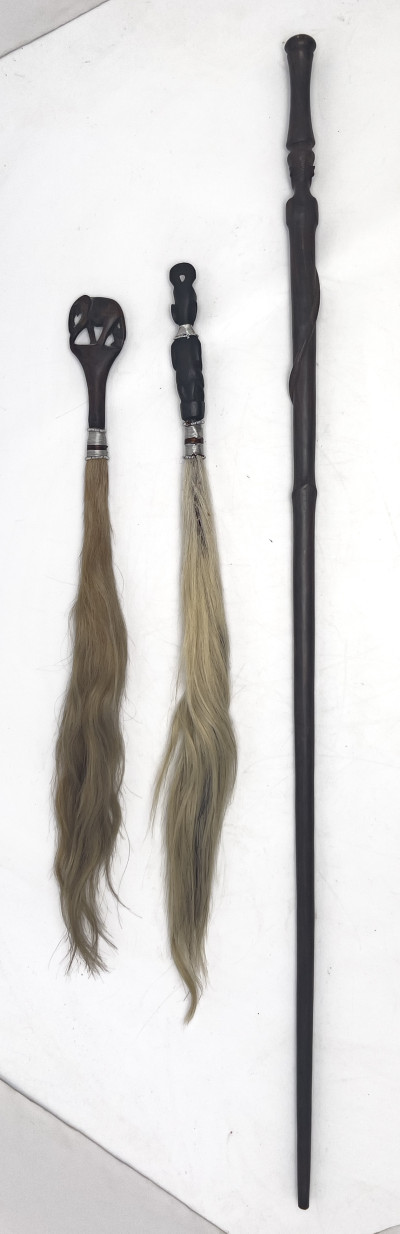 African Cane and Fly Swatters, Group of 3
