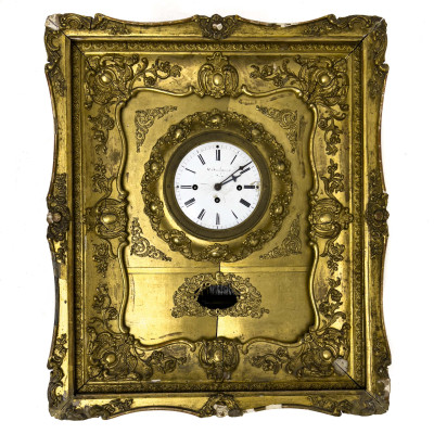 Image for Lot Biedermeier Framed Wall Clock