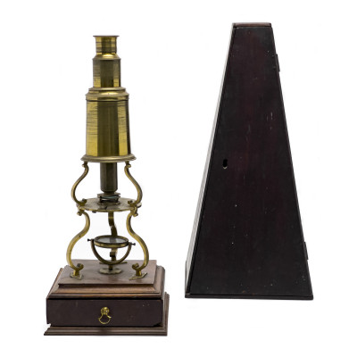 Image for Lot Culpeper Type Microscope in Original Pyramid Case