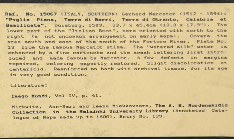 Gerardus Mercator - Map of Southern Italy