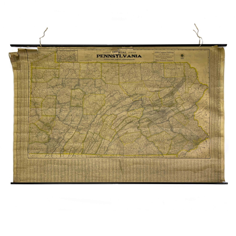 1930 Census Map of Pennsylvania
