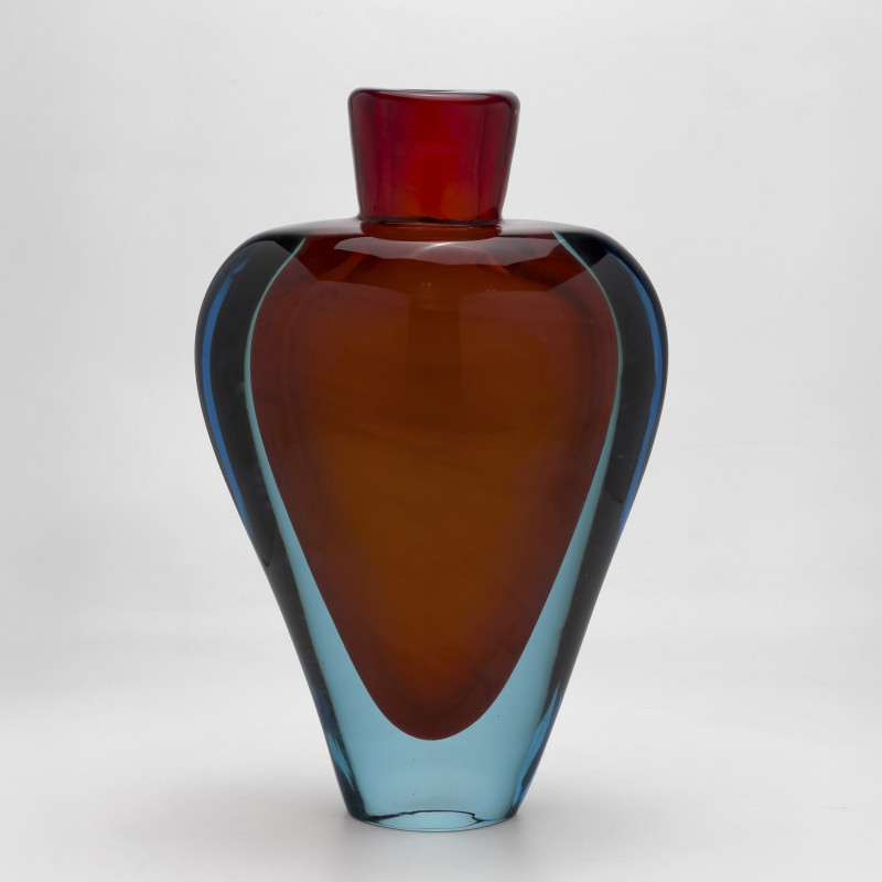 Salviati - Blue and Orange Sommerso Vase