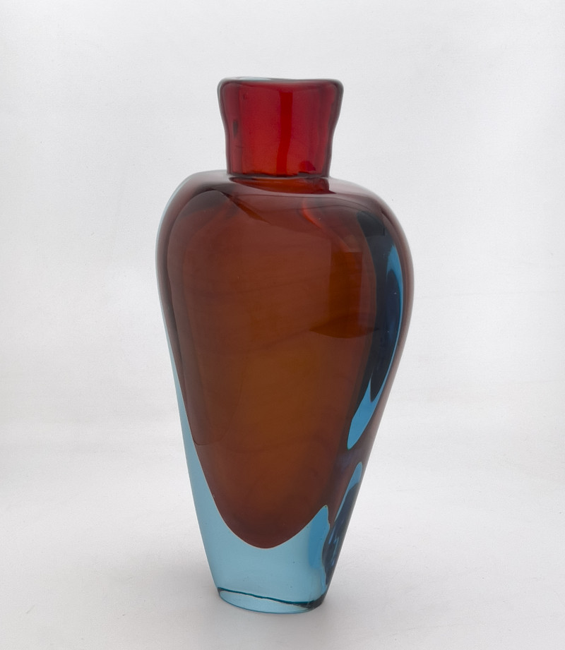 Salviati - Blue and Orange Sommerso Vase