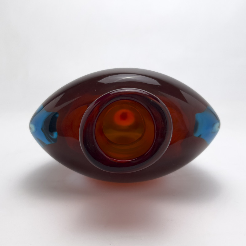 Salviati - Blue and Orange Sommerso Vase