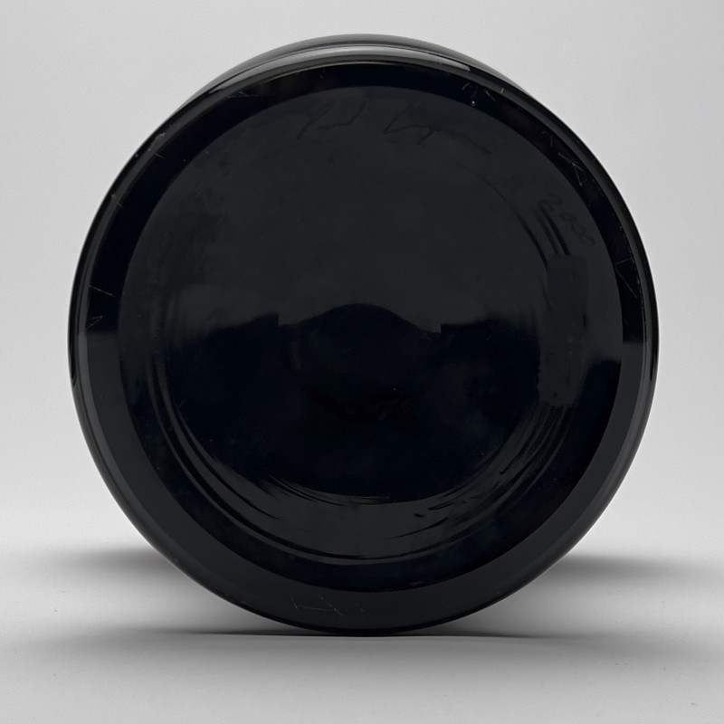 Black and Green Art Glass Vase with Lid