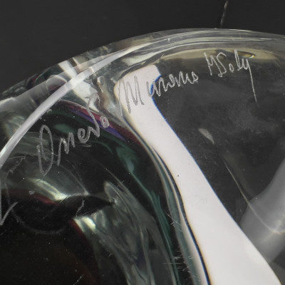 Luigi Onesto - Two Murano Sommerso Figures with Asian Conical Hats