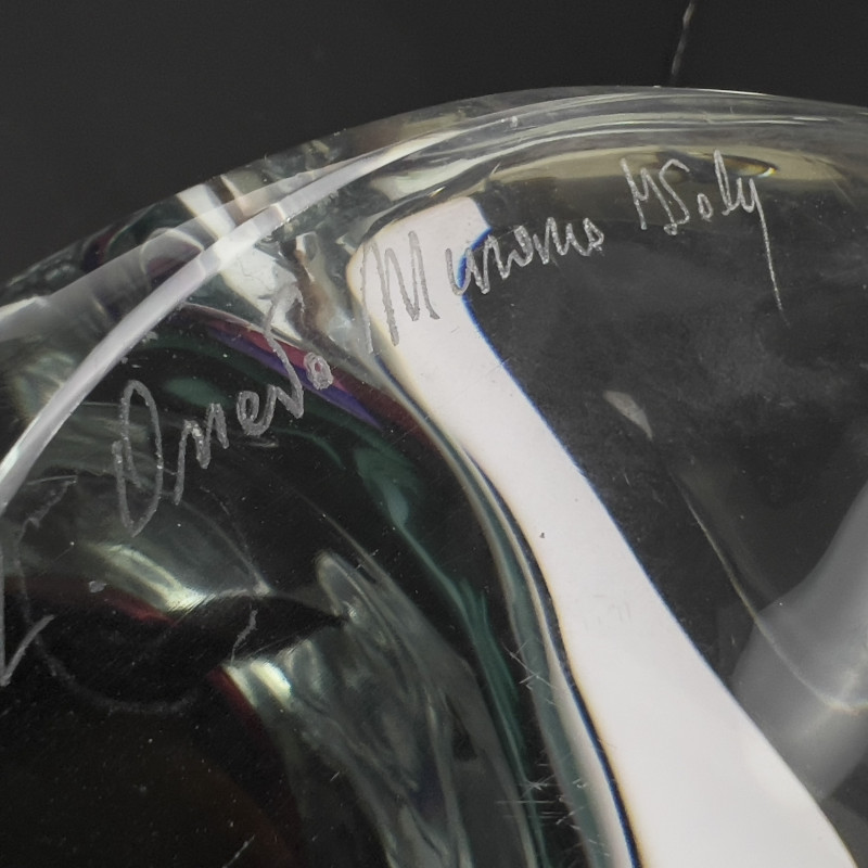 Luigi Onesto - Two Murano Sommerso Figures with Asian Conical Hats