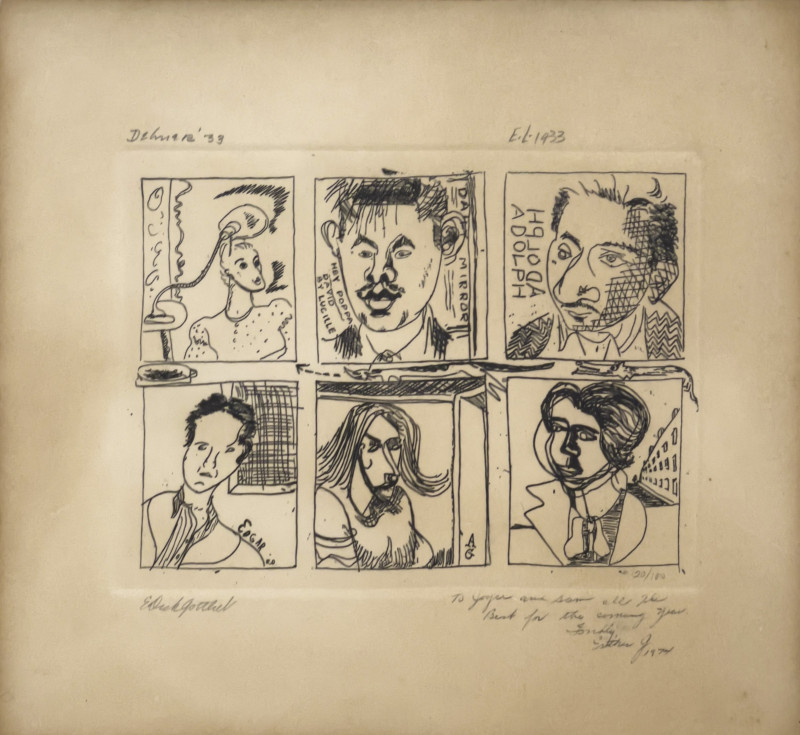 Adolph Gottlieb, David Smith, Dorothy Dehner, Edgar Levy, Lucille Corcos, and Esther Gottlieb - Six Artists Etching