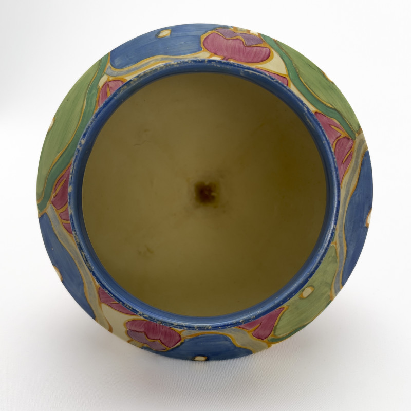 Clarice Cliff - Bizarre Fantasque Conical Rose Bowl in &quot;Blue Chintz&quot;