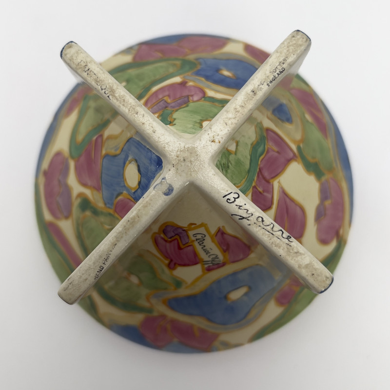 Clarice Cliff - Bizarre Fantasque Conical Rose Bowl in &quot;Blue Chintz&quot;