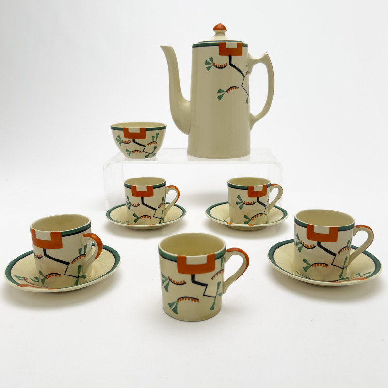 Clarice Cliff - Bizarre Coffee Set in &quot;Ravel&quot; (partial)