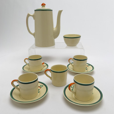Clarice Cliff - Bizarre Coffee Set in &quot;Ravel&quot; (partial)