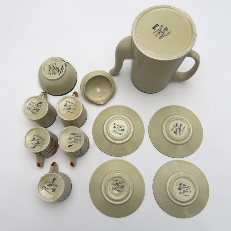 Clarice Cliff - Bizarre Coffee Set in &quot;Ravel&quot; (partial)