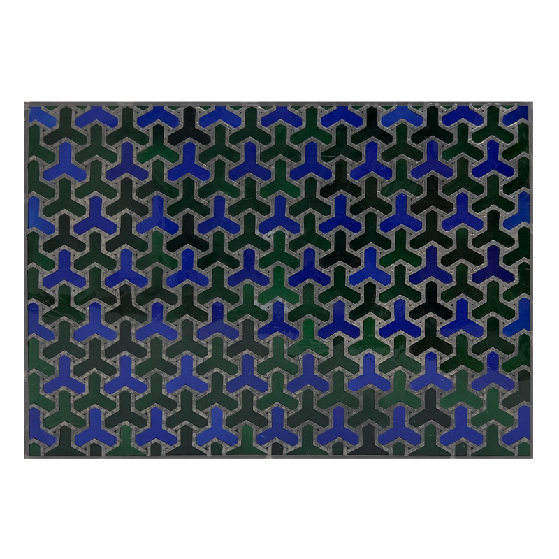 attributed to Franz Mayer Studio - Green and Blue Stained Glass Panel