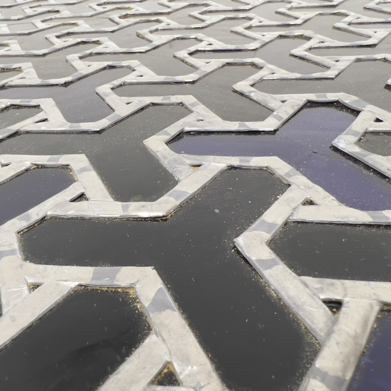 attributed to Franz Mayer Studio - Green and Blue Stained Glass Panel