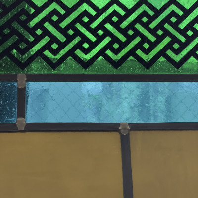 attributed to Franz Mayer Studio - Triptych with Gold Border