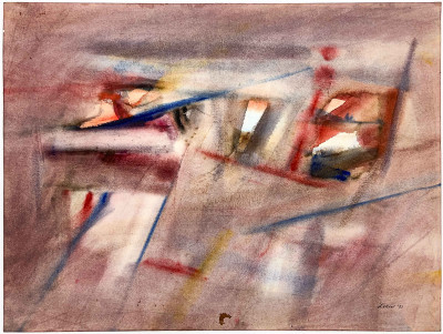 Michael Loew - Untitled (Abstract Composition in Red and Blue)