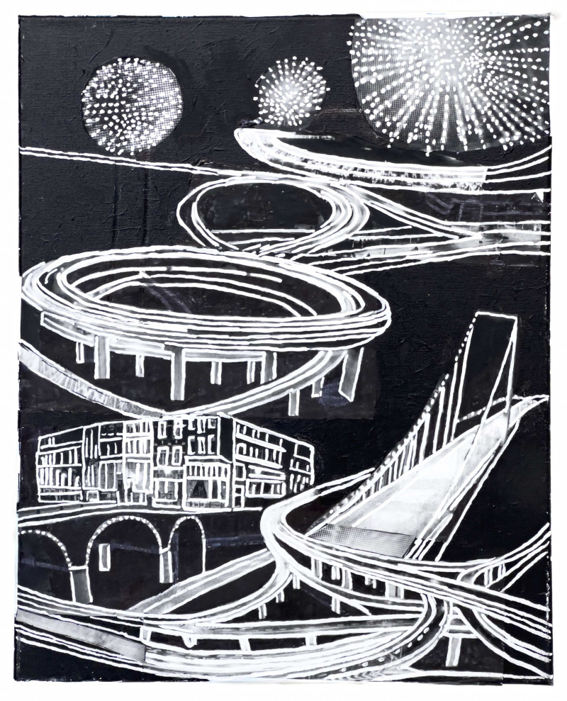 Janet Cooling - Untitled (Highway Interchange with Fireworks)