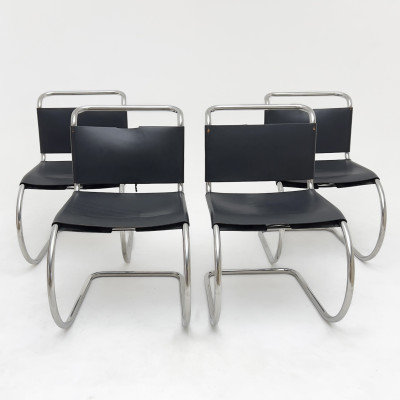 Image for Lot Ludwig Mies van der Rohe - MR Cantilver Dining Sidechairs for Knoll, Group of 4