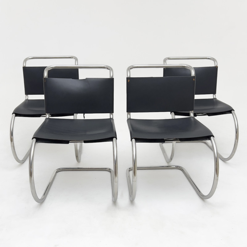 Ludwig Mies van der Rohe - MR Cantilver Dining Sidechairs for Knoll, Group of 4