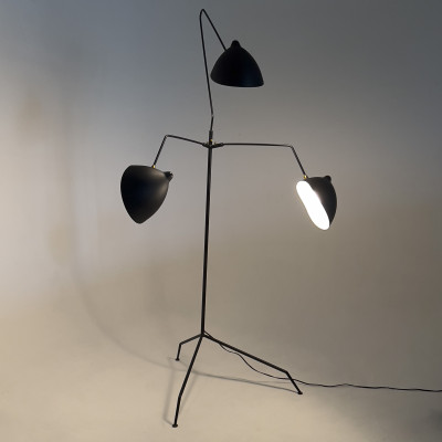 Serge Mouille Style Three-arm Floor Lamp