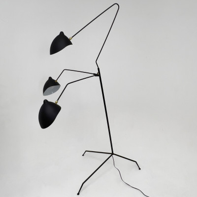 Serge Mouille Style Three-arm Floor Lamp