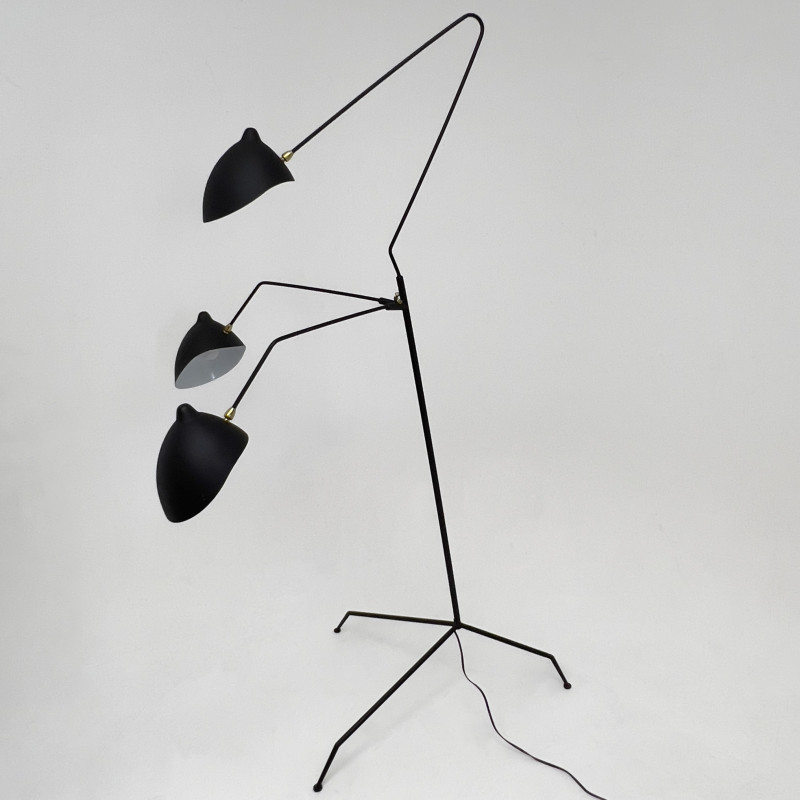 Serge Mouille Style Three-arm Floor Lamp