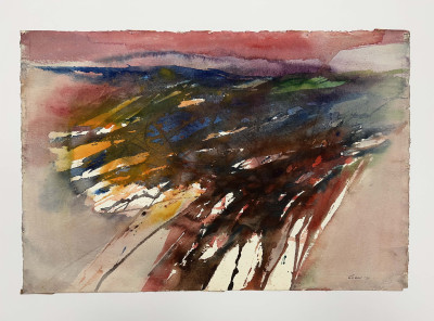 Image for Lot Michael Loew - Untitled (Abstract in Red, Blue, and Orange)