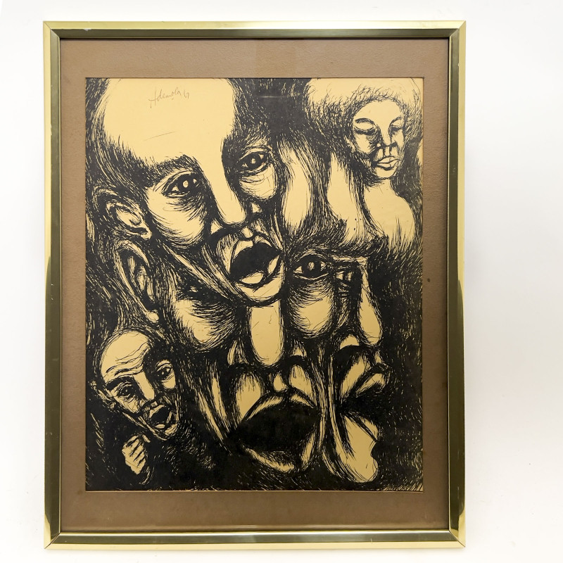 Ademola Olugebefola - Untitled (Faces)