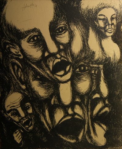 Image for Lot Ademola Olugebefola - Untitled (Faces)