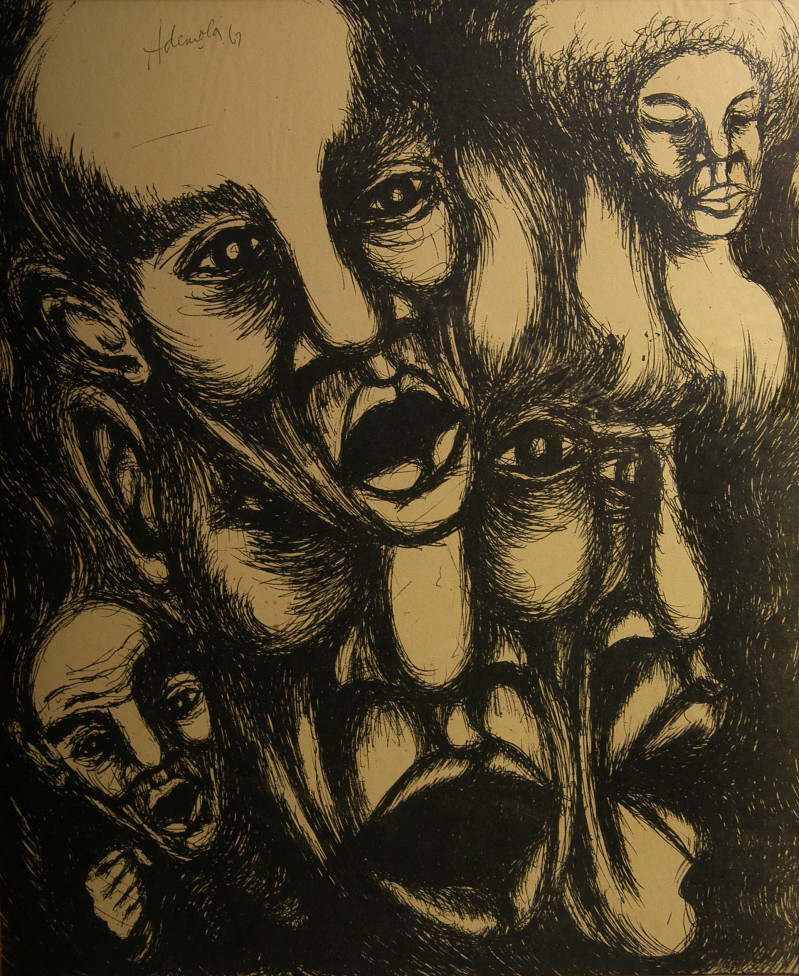 Ademola Olugebefola - Untitled (Faces)