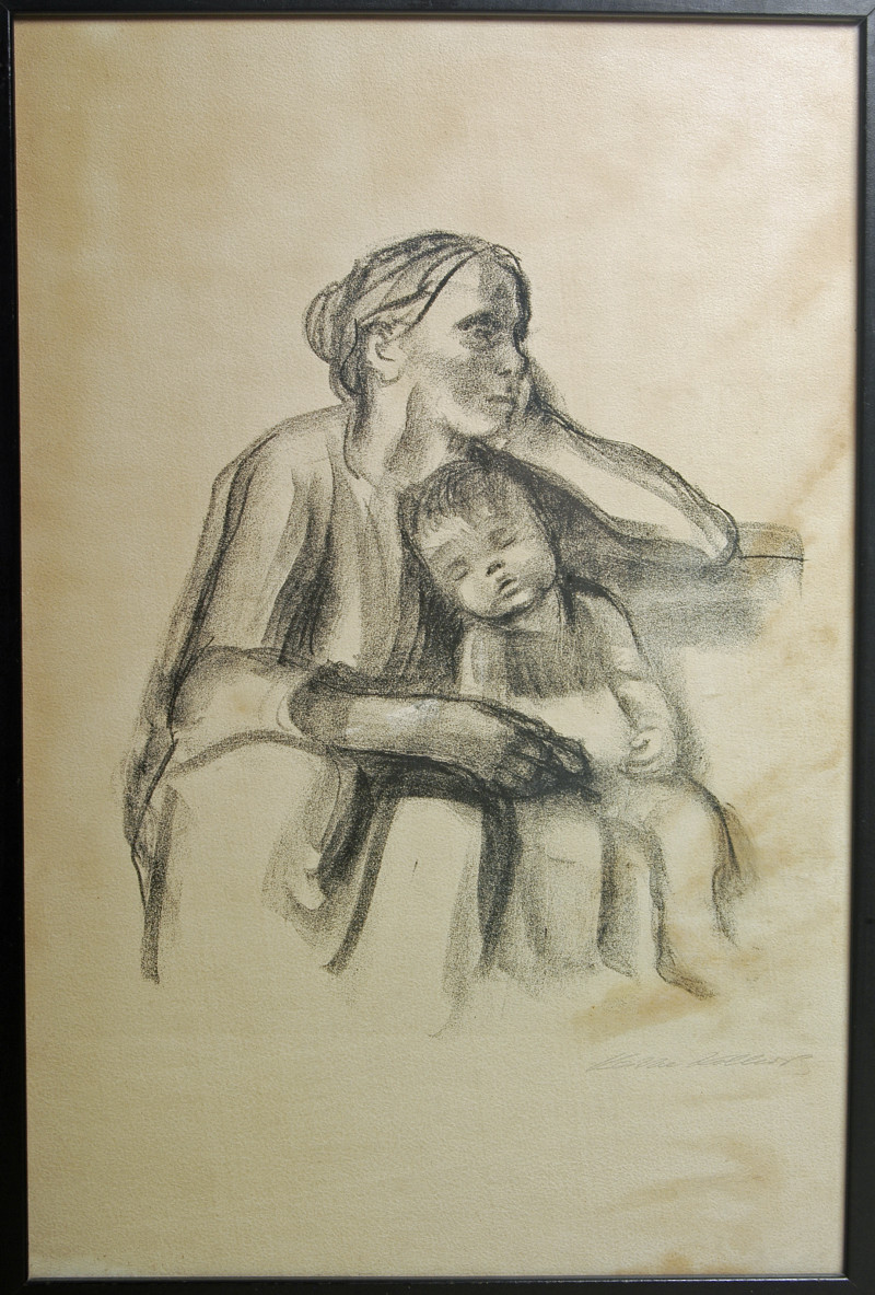 Käthe Kollwitz - Untitled ( Woman with Sleeping Child)