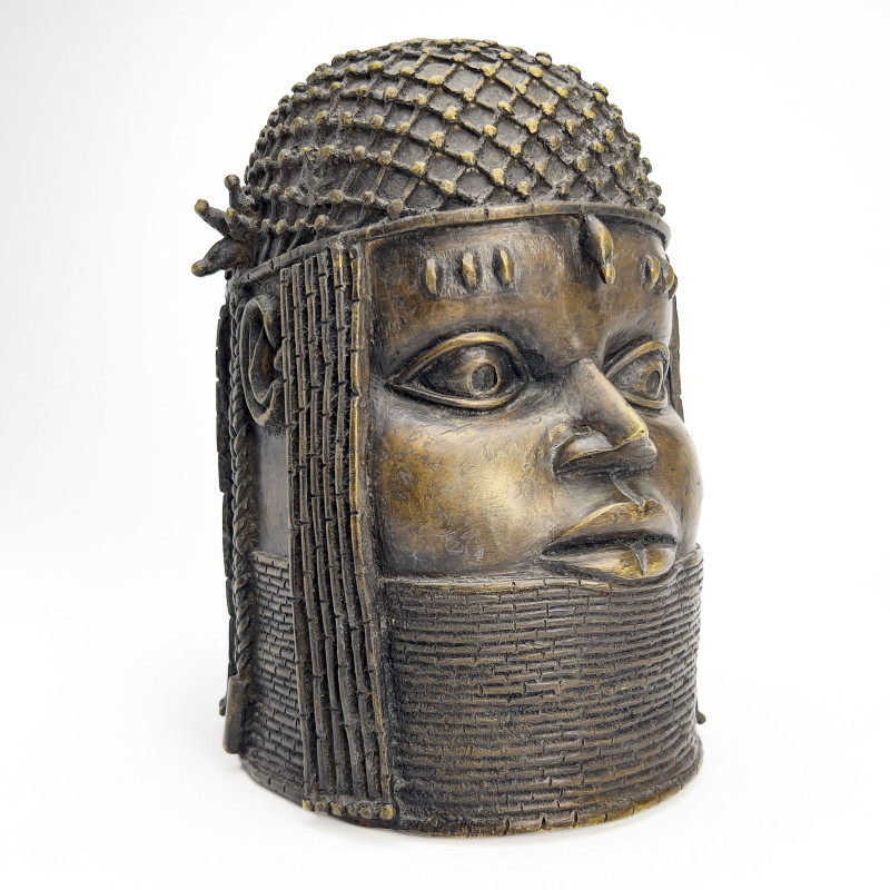 Nigerian Benin King Bronze Bust