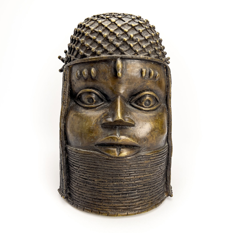 Nigerian Benin King Bronze Bust